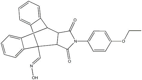 17-(4-ethoxyphenyl)-16,18-dioxo-17-azapentacyclo[6.6.5.0~2,7~.0~9,14~.0~15,19~]nonadeca-2,4,6,9,11,13-hexaene-1-carbaldehyde oxime Struktur