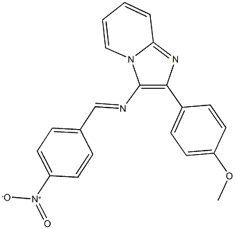 3-({4-nitrobenzylidene}amino)-2-(4-methoxyphenyl)imidazo[1,2-a]pyridine Struktur