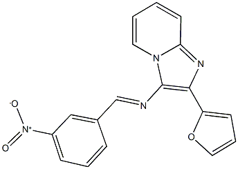 2-(2-furyl)-3-({3-nitrobenzylidene}amino)imidazo[1,2-a]pyridine Struktur