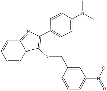 2-[4-(dimethylamino)phenyl]-3-({3-nitrobenzylidene}amino)imidazo[1,2-a]pyridine Struktur