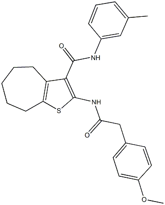 2-{[(4-methoxyphenyl)acetyl]amino}-N-(3-methylphenyl)-5,6,7,8-tetrahydro-4H-cyclohepta[b]thiophene-3-carboxamide Struktur