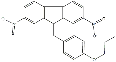 2,7-dinitro-9-(4-propoxybenzylidene)-9H-fluorene Struktur