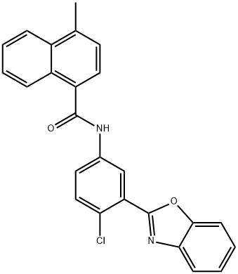 N-[3-(1,3-benzoxazol-2-yl)-4-chlorophenyl]-4-methyl-1-naphthamide Struktur