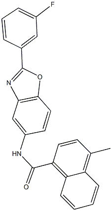 N-[2-(3-fluorophenyl)-1,3-benzoxazol-5-yl]-4-methyl-1-naphthamide Struktur