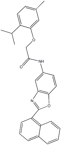 2-(2-isopropyl-5-methylphenoxy)-N-[2-(1-naphthyl)-1,3-benzoxazol-5-yl]acetamide Struktur