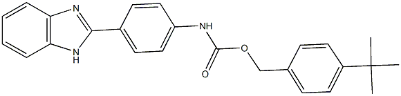 4-tert-butylbenzyl 4-(1H-benzimidazol-2-yl)phenylcarbamate Struktur