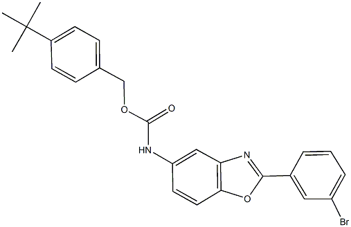 4-tert-butylbenzyl 2-(3-bromophenyl)-1,3-benzoxazol-5-ylcarbamate Struktur