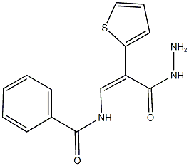 N-[3-hydrazino-3-oxo-2-(2-thienyl)-1-propenyl]benzamide Struktur