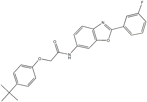 2-(4-tert-butylphenoxy)-N-[2-(3-fluorophenyl)-1,3-benzoxazol-6-yl]acetamide Struktur