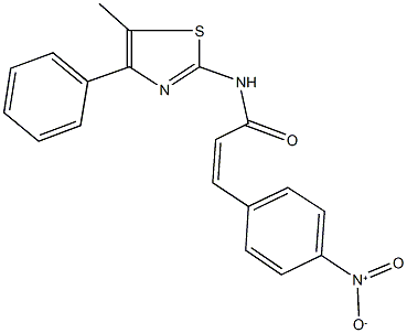 3-{4-nitrophenyl}-N-(5-methyl-4-phenyl-1,3-thiazol-2-yl)acrylamide Struktur