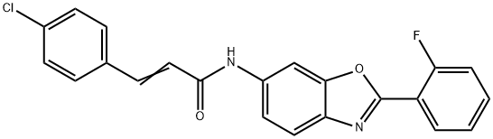 3-(4-chlorophenyl)-N-[2-(2-fluorophenyl)-1,3-benzoxazol-6-yl]acrylamide Struktur