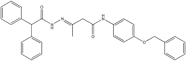 N-[4-(benzyloxy)phenyl]-3-[(diphenylacetyl)hydrazono]butanamide Struktur