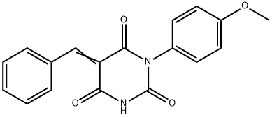 5-benzylidene-1-(4-methoxyphenyl)-2,4,6(1H,3H,5H)-pyrimidinetrione Struktur