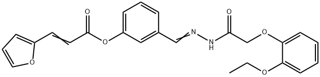 3-{2-[(2-ethoxyphenoxy)acetyl]carbohydrazonoyl}phenyl 3-(2-furyl)acrylate Struktur