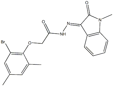 2-(2-bromo-4,6-dimethylphenoxy)-N'-(1-methyl-2-oxo-1,2-dihydro-3H-indol-3-ylidene)acetohydrazide Struktur