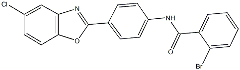 2-bromo-N-[4-(5-chloro-1,3-benzoxazol-2-yl)phenyl]benzamide Struktur