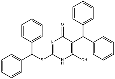 5-benzhydryl-2-(benzhydrylsulfanyl)-6-hydroxy-4(3H)-pyrimidinone Struktur