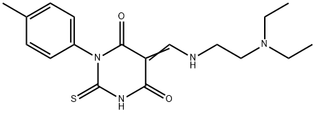 5-({[2-(diethylamino)ethyl]amino}methylene)-1-(4-methylphenyl)-2-thioxodihydro-4,6(1H,5H)-pyrimidinedione Struktur