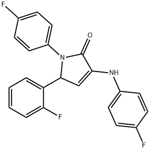 3-(4-fluoroanilino)-5-(2-fluorophenyl)-1-(4-fluorophenyl)-1,5-dihydro-2H-pyrrol-2-one Struktur