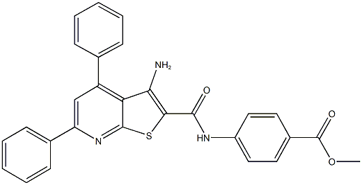 methyl 4-{[(3-amino-4,6-diphenylthieno[2,3-b]pyridin-2-yl)carbonyl]amino}benzoate Struktur