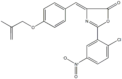 2-{2-chloro-5-nitrophenyl}-4-{4-[(2-methyl-2-propenyl)oxy]benzylidene}-1,3-oxazol-5(4H)-one Struktur