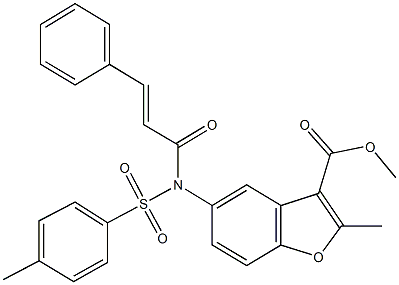 methyl 5-{cinnamoyl[(4-methylphenyl)sulfonyl]amino}-2-methyl-1-benzofuran-3-carboxylate Struktur