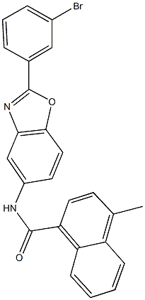 N-[2-(3-bromophenyl)-1,3-benzoxazol-5-yl]-4-methyl-1-naphthamide Struktur