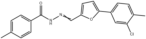 N'-{[5-(3-chloro-4-methylphenyl)-2-furyl]methylene}-4-methylbenzohydrazide Struktur