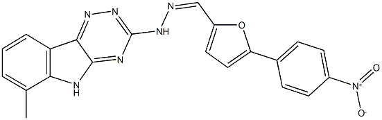 5-{4-nitrophenyl}-2-furaldehyde (6-methyl-5H-[1,2,4]triazino[5,6-b]indol-3-yl)hydrazone Struktur