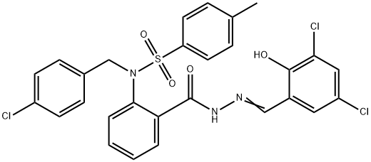 N-(4-chlorobenzyl)-N-(2-{[2-(3,5-dichloro-2-hydroxybenzylidene)hydrazino]carbonyl}phenyl)-4-methylbenzenesulfonamide Struktur