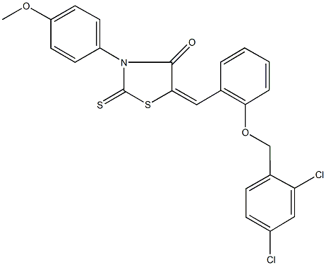 5-{2-[(2,4-dichlorobenzyl)oxy]benzylidene}-3-(4-methoxyphenyl)-2-thioxo-1,3-thiazolidin-4-one Struktur