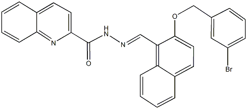 N'-({2-[(3-bromobenzyl)oxy]-1-naphthyl}methylene)-2-quinolinecarbohydrazide Struktur