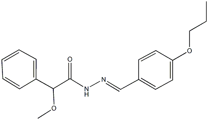 2-methoxy-2-phenyl-N'-(4-propoxybenzylidene)acetohydrazide Struktur