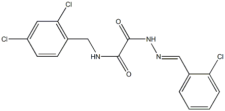 2-[2-(2-chlorobenzylidene)hydrazino]-N-(2,4-dichlorobenzyl)-2-oxoacetamide Struktur