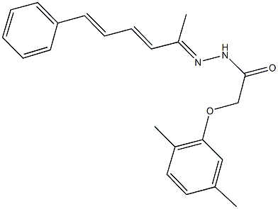 2-(2,5-dimethylphenoxy)-N'-(1-methyl-5-phenyl-2,4-pentadienylidene)acetohydrazide Struktur