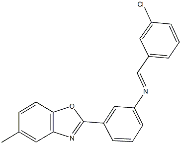 N-(3-chlorobenzylidene)-N-[3-(5-methyl-1,3-benzoxazol-2-yl)phenyl]amine Struktur