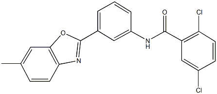 2,5-dichloro-N-[3-(6-methyl-1,3-benzoxazol-2-yl)phenyl]benzamide Struktur