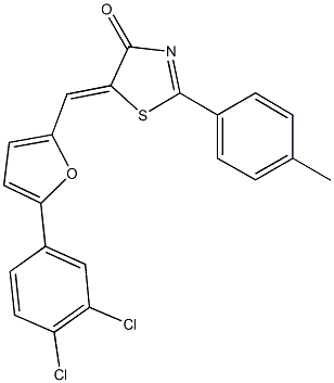 5-{[5-(3,4-dichlorophenyl)-2-furyl]methylene}-2-(4-methylphenyl)-1,3-thiazol-4(5H)-one Struktur