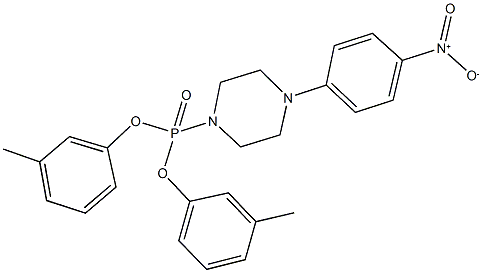 bis(3-methylphenyl) 4-{4-nitrophenyl}-1-piperazinylphosphonate Struktur