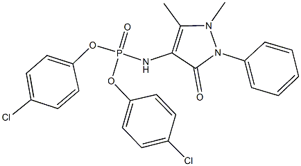 bis(4-chlorophenyl) 1,5-dimethyl-3-oxo-2-phenyl-2,3-dihydro-1H-pyrazol-4-ylamidophosphate Struktur