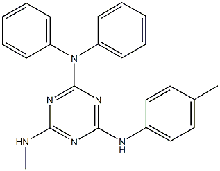 N~2~-methyl-N~4~-(4-methylphenyl)-N~6~,N~6~-diphenyl-1,3,5-triazine-2,4,6-triamine Struktur