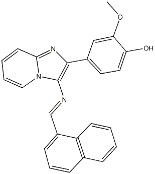 2-methoxy-4-{3-[(1-naphthylmethylene)amino]imidazo[1,2-a]pyridin-2-yl}phenol Struktur