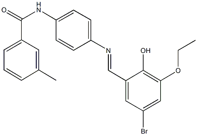 N-{4-[(5-bromo-3-ethoxy-2-hydroxybenzylidene)amino]phenyl}-3-methylbenzamide Struktur