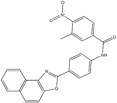 4-nitro-3-methyl-N-(4-naphtho[1,2-d][1,3]oxazol-2-ylphenyl)benzamide Struktur