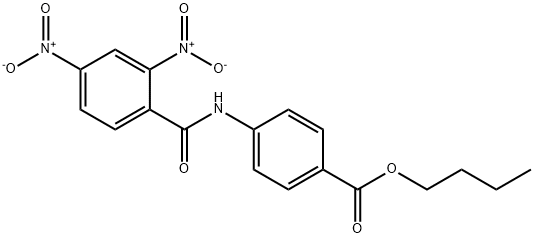 butyl 4-({2,4-bisnitrobenzoyl}amino)benzoate Struktur