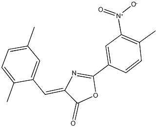 4-(2,5-dimethylbenzylidene)-2-{3-nitro-4-methylphenyl}-1,3-oxazol-5(4H)-one Struktur