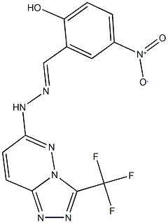 2-hydroxy-5-nitrobenzaldehyde [3-(trifluoromethyl)[1,2,4]triazolo[4,3-b]pyridazin-6-yl]hydrazone Struktur