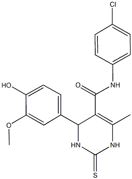 N-(4-chlorophenyl)-4-(4-hydroxy-3-methoxyphenyl)-6-methyl-2-thioxo-1,2,3,4-tetrahydro-5-pyrimidinecarboxamide Struktur