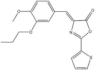 4-(4-methoxy-3-propoxybenzylidene)-2-(2-thienyl)-1,3-oxazol-5(4H)-one Struktur