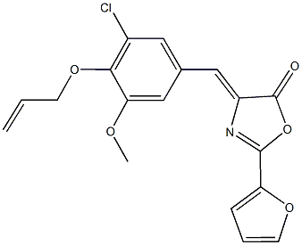 4-[4-(allyloxy)-3-chloro-5-methoxybenzylidene]-2-(2-furyl)-1,3-oxazol-5(4H)-one Struktur